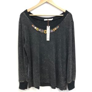 Solitaire | Tie Dye Beaded Neck Soft Top